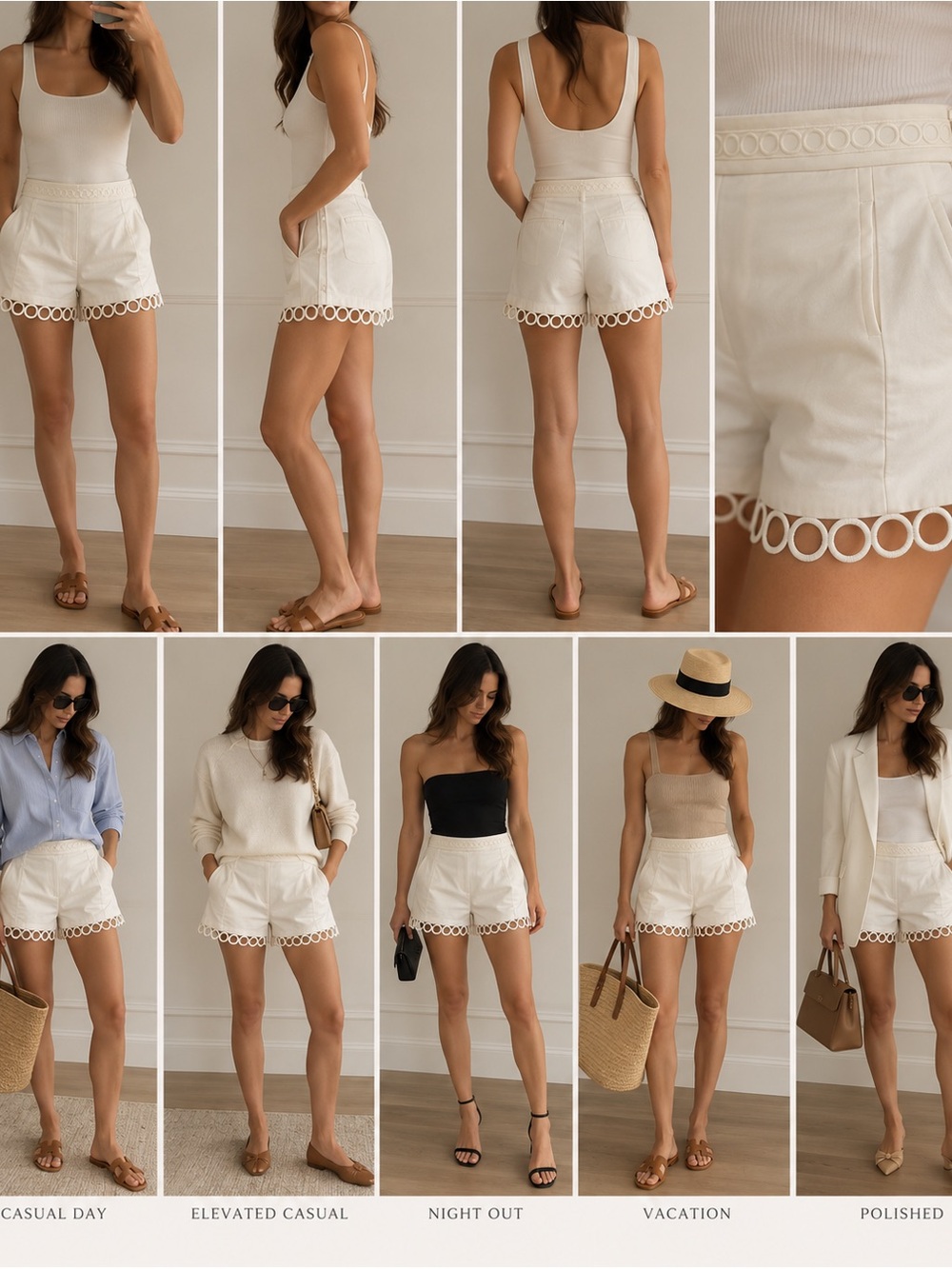 Ramy Brook Dua Circle-Hem High-Waist Shorts White Size 2